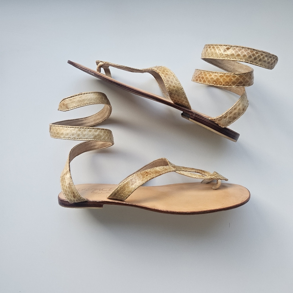 L*Space By Monica Wise × Cocobelle Snake Wrap Thong Flat Sandals - Picture 13 of 14